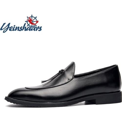 Luxury Men Loafers Shoes Summer Men Dress Shoes Office Business Slip On Coffee Black Tassel Loafers Casual Genuine Leather Shoes