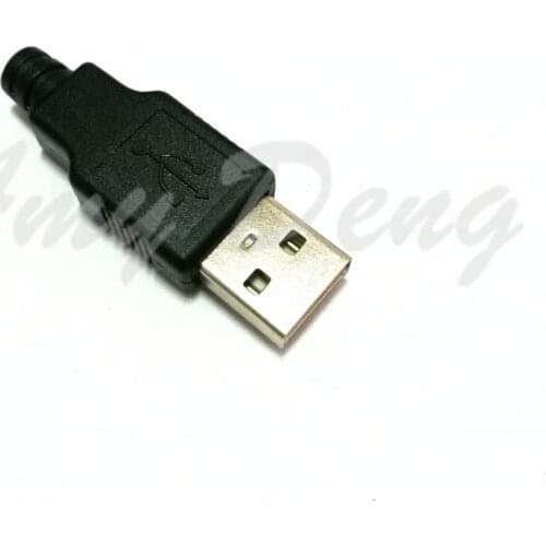 USB male head with a plastic shell three piece type USB plug USB A type 4P with shell (100 sets)