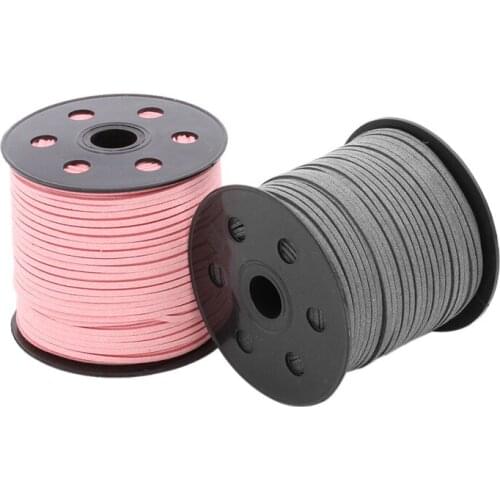 20 Yard/lot Multicolors 2.7x1.5mm Flat Faux Suede String Thread Velvet Leather Cord for DIY Leather Bracelet Jewelry Making