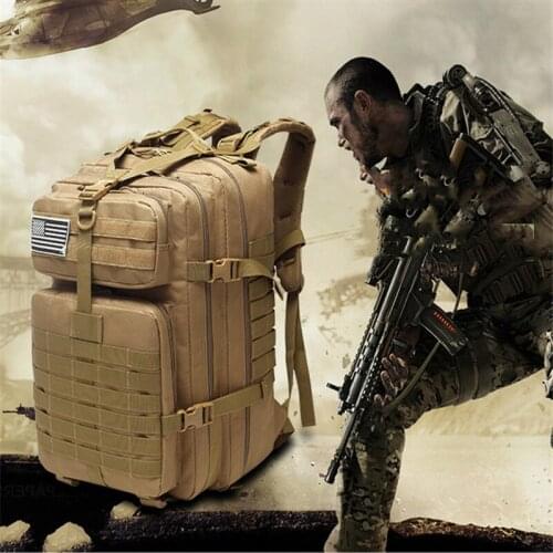 Men Backpack Large Capacity Army Military Tactical Bag Waterproof Outdoor Sport Hiking Camping Travel 3P Knapsack Men And Women