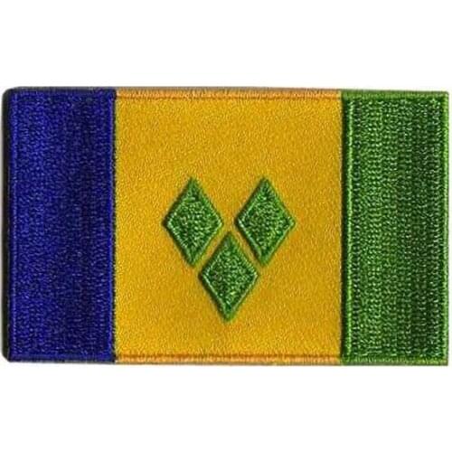 Saint Vincent Embroidered Patches Made by Twill with Flat Broder and Iron On Backing Accept Custom MOQ50pc free shipping by Post