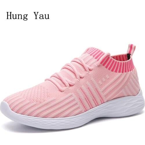 Women Shoes Flats Summer Fashion Outdoor Breathable Couple Casual Socks Shoes Lace Up Lightweight Woman Good Quality