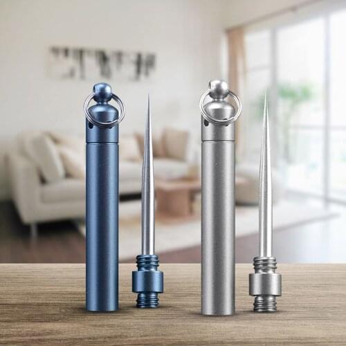 Stainless Steel Toothpicks Multifunctional Fruit Fork Picking Tools With Keychain Ring Clean The Oral Tool For Camping Accessory