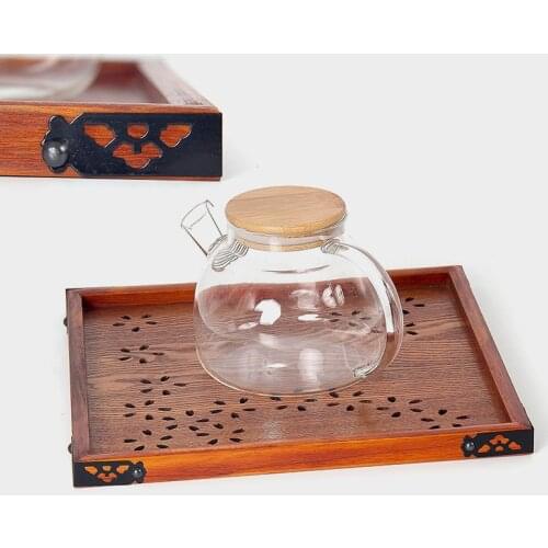 1PC Natural Wood Serving Tray Wooden Plate Tea Food Server Dishes Water Drink Platter Storage Sakura Tray MF 022