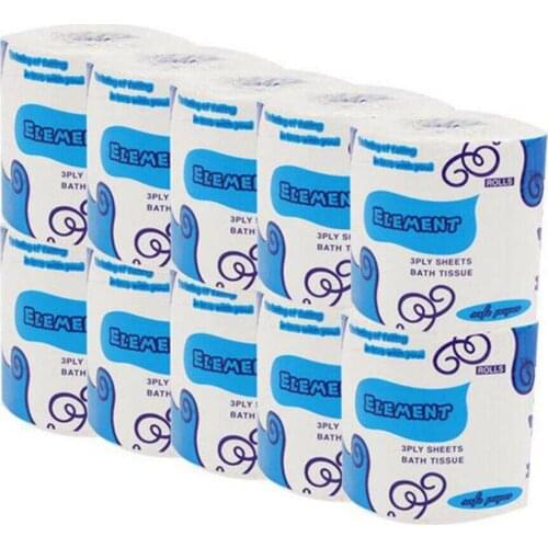 10pcs/bag 3ply White Toilet Tissue Hollow Replacement Roll Paper Clean Prevent Flu Cleaning Toilet Tissue Soft Toilet Paper