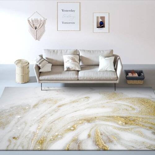 200*300cm modern Nordic abstract white gold marble kitchen living room bedroom bedside carpet floor mat customization