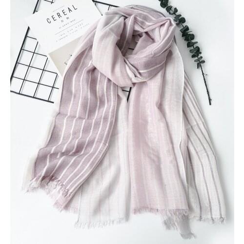 2018 Fashion Cotton Line Stripe Print Fringe Scarves Shawls Beautiful Cotton Stripe Wrap Scarf Hijab 10pcs/lot Free Shipping