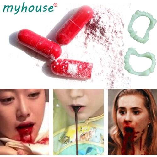 3pcs/lot Halloween Fake Blood Pills Halloween Horror Realistic DIY DecorativeFestival Bar Home Party Decor Halloween Ornament
