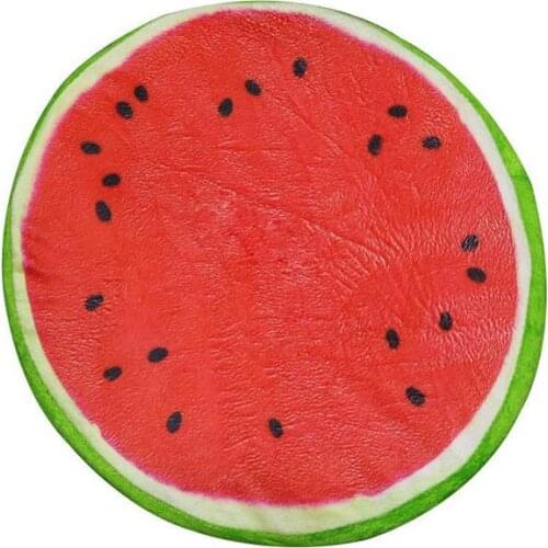 3D Soft Round Home Decorative Pillow Plush Lemon Fruit Seat Pad Office Chair Back Cushions Watermelon Kiwi Orange