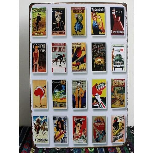 50pcs/lot Metal Sign shabby chic Hand Made High Quality Vintage Enameled Metal Wall Sign tin sign Plaque 20x30cm N-239