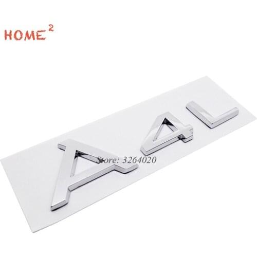 Car Styling 3D Plastic Rear Trunk Badge Stickers for A4L Logo Auto Emblem Decal Accessories for Audi A4 A4L A6L A5 quattro S4 Q5