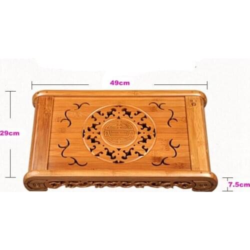 Bamboo tea tray drawer type tea set drainage tea tray tea table household