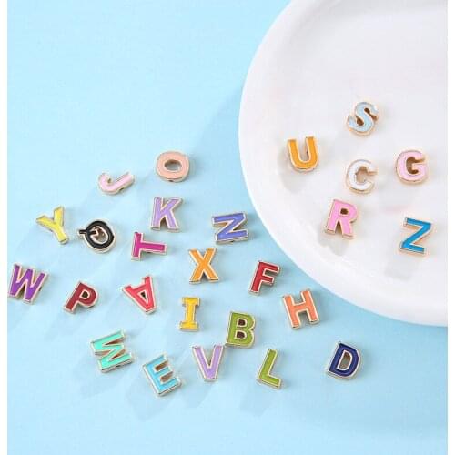 26Pcs/Lot A-Z Alphabet Spacer Beads Colorful Loose Beads Charms Pendant for DIY Necklace Bracelet Jewelry Making Supplies