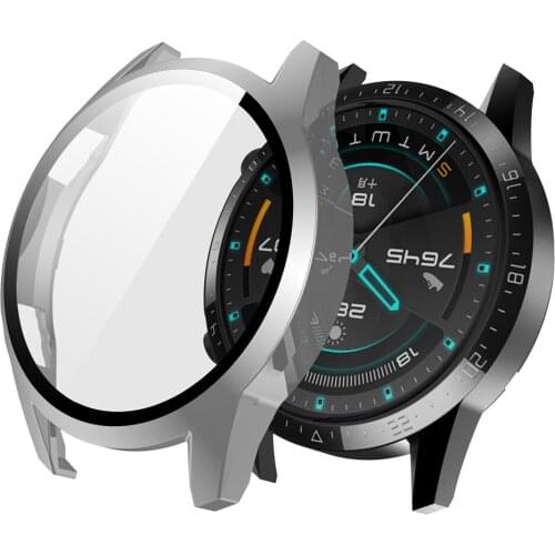 PC Watch Case Cover Elegant Watch Comfortable Tempered Glass Screen Protector Element for Huawei Watch GT 2 46mm