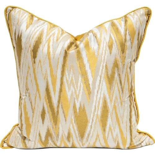 DUNXDECO Cushion Cover Decorative Pillow Case Modern Industry Style Simple Yellow Geometric Lines Blend Coussin Chair Cushion