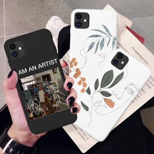 Art Retro Abstract Geometry Phone Case For iPhone X Xs max Xr 7 Puls 6S 7 8 Puls SE 2020 12 11 Por Max Cute Soft Silicone Cover