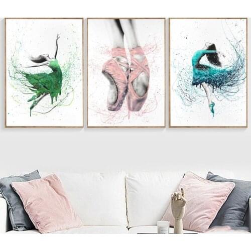 Home Decor Canvas Painting Wall Art Prints Abstract Ballerina Dance Modern Modular Pictures Nordic Poster For Home Decor Bedroom