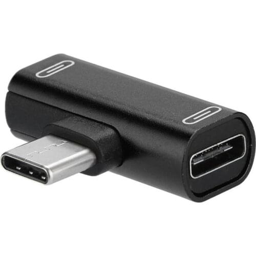 FFFAS 2 in 1 Double Type-C Female Turn Type-C Male Charging Portable Connect Adapter OTG Converter for Huawei P10 Xiaomi 6