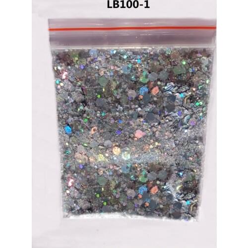 10G Holographic Mixed Hexagon Shape Chunky Nail Glitter Silver Sequins Laser Sparkly Flakes Slices Manicure Nails Art Decoration