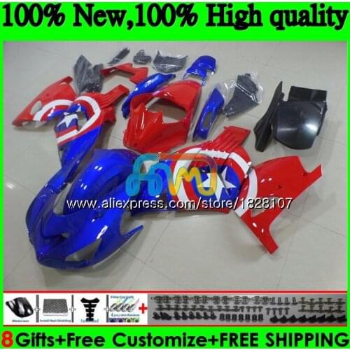 Injection For KAWASAKI ZX-14R ZX14R 12 13 14 15 16 17 24BS.55 ZZR1400 ZX 14R 2012 2013 2014 2015 2016 2017 Blue stars Fairing