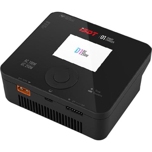 ISDT D1 AC 100W DC 250W 10A Dual Channel Smart Battery Balance Charger LiFe Lilon 1-6S Lipo For RC FPV Drones Quadcopter