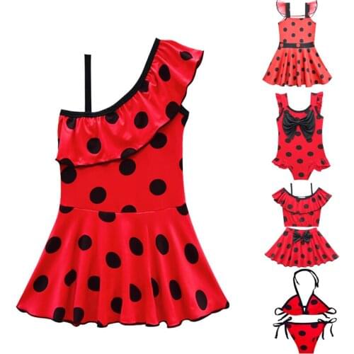 Red Girls Swim Redbug Wear Bathing Suits Swimming Clothes Baby Cikini Children Swim-wear Kids Ceach Dress