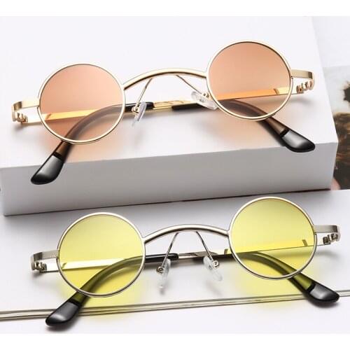 Retro Punk Style Round Polarized Sunglasses Men Women Brand Designer Round Metal Frame High Quality Sun Glasses UV400