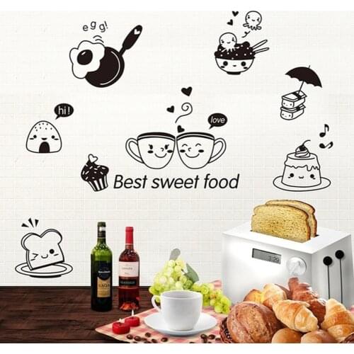 Kitchen Coffee Sweet Food Bread Cake Wall Sticker Dining Room DIY Decal Decor
