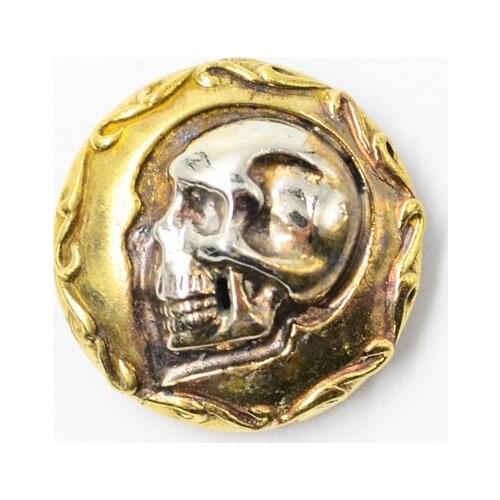 Brass Leathercraft Skull Rivet brass bottom skeleton design DIY material Sewing Accessories with one set of screw