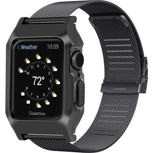 Metal Strap for Apple Watch 6 Band 44mm 40mm Protective Case 2in 1 Protective Cover Watchband for iwatch Series SE 5 4 Wristband