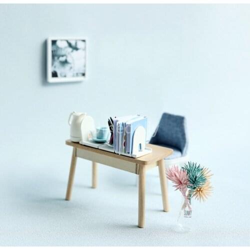 1/12 Scale Dollhouse Miniature Furniture Mini Desk & Chair Book Accessories for OB11 BJD Doll Studing Room Decor Accessories Toy