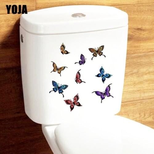 YOJA 20.7X22.3CM Lovely Butterfly Living Room Decor Toilet Decal Wall Sticker Modern Cartoon T3-1284