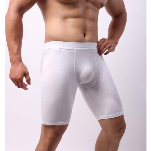 Mens Modal underwear long boxers loose European size trouser head breathable comfort