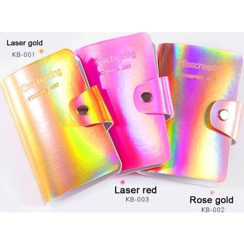 New Design Hot 20 Slots Empty Nail Art Stamping Plates Holder Laser Silver Case Plates Organizer Manicure Templates Bag