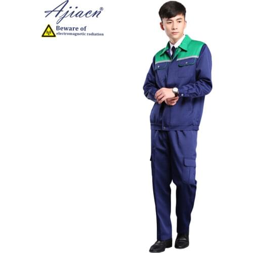 Genuine anti-electromagnetic radiation zipper clothing suit Electric welding argon arc welding EMF shielding custom work clothes