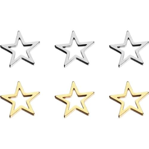 20pcs/Lot Real Stainless Steel Hollow Star DIY Charms Pendants for Making Necklace Bracelet Earring Jewelry 13/17/21mm