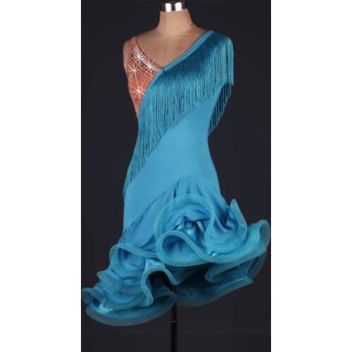 Sexy Latin Dance Dress Women Tassel Latin Dresses for Girls Kids Latin Dance Competition Costumes