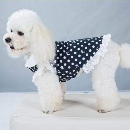 Spring Autumn Summer Cute Dots Dog Dress Pet Clothes Dog Clothing Lace Skirt Princess Costumes Cat Pomeranian Poodle Pet Outfit