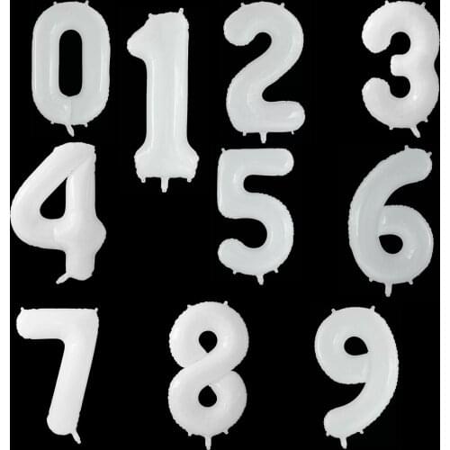 40inch Large White Black Number Foil Balloon 0 1 2 3 4 5 6 7 8 9 Balls Birthday Party Decoration Wedding Ballon Helium Globos