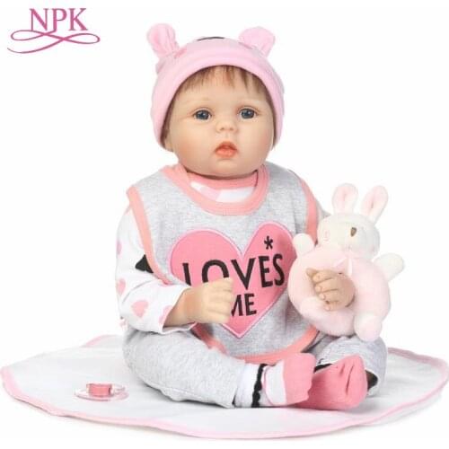 NPK 22 inch Silicone Reborn Babies Dolls Brinquedos Dolls For Girls Vinyl Realistic Doll Reborn girl Kids Christmas Gifts Toys