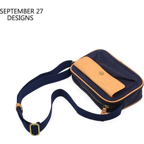 New Fashion Small Messenger Women Genuine Leather & Canvas Luxury Vintage Shoulder Crossbody Bags Panelled Color Phone HandBag