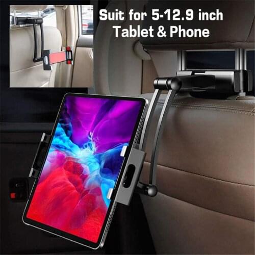 Universal Aluminum Tablet Car Holder 360 Rotation Car Rear Pillow Bracket For iPad pro Samsung Galaxy Tablet clip iPhone holer