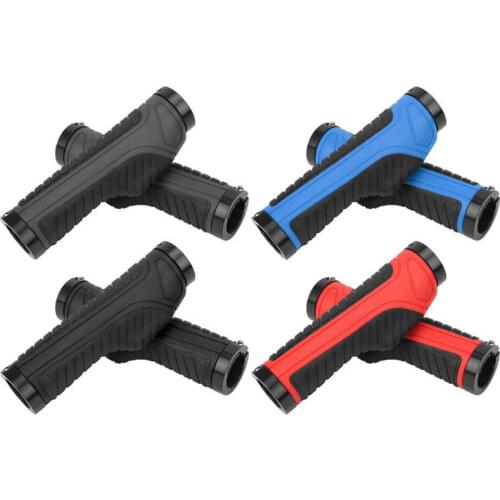 Bicycle Grips Mountain Bike Soft Handlebar Grips Double Lock Anti-Slip Rubber Handle Grips Shock-absorbing Soft Bike Grip