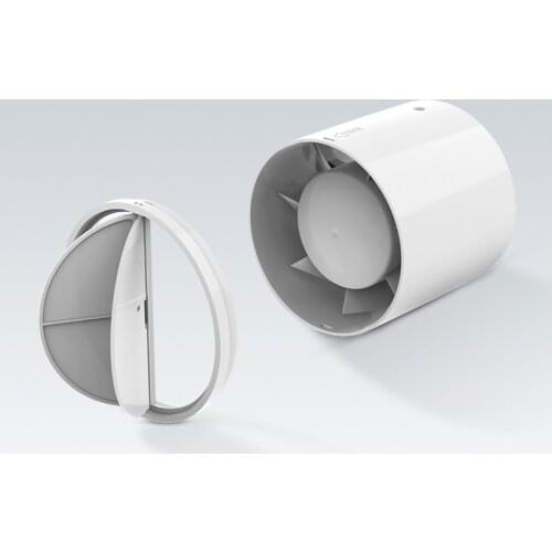 Duct Booster Fan, 6", Inline Duct Fan Airflow, HVAC Exhaust Fan Smoke Vent Plastic Wall Extractor for Bathroom Basement