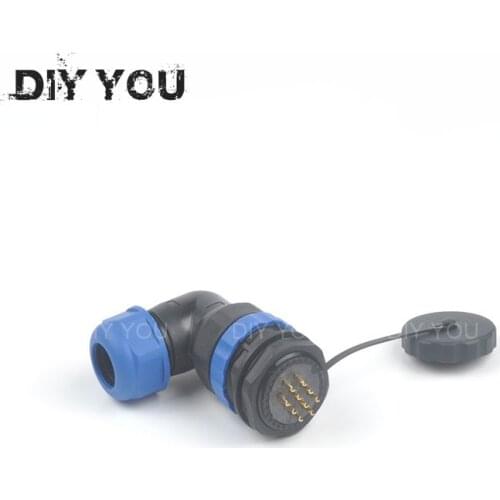 SP28 Elbow Back nut TYPE waterproof connector IP68 plug/socket 2/3/4/5/6/7/9/10/12/14/16/19/22/24/26 Pin angle cable connectors