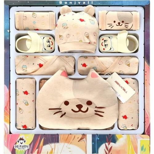 Four Seasons Newborn Suit Thin Section Pure Cotton Breathable Baby Cute Cartoon Printing Casual Kids Clothes Without Box XB183