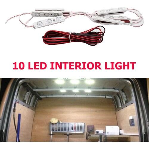 Bright White LED Interior light kit 14w 10 LEDs Light For LWB Van Ducato Transit Vans Boats Caravans Trailers Lorries HGVs