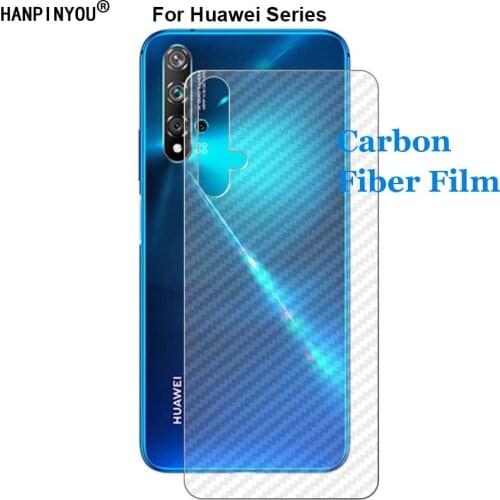 For Huawei nova 5T P smart Pro 2019 Y9s Y7p Y8p P40 lite E Y6s 3D Anti-fingerprint Carbon Fiber Back Film Rear Screen Protector