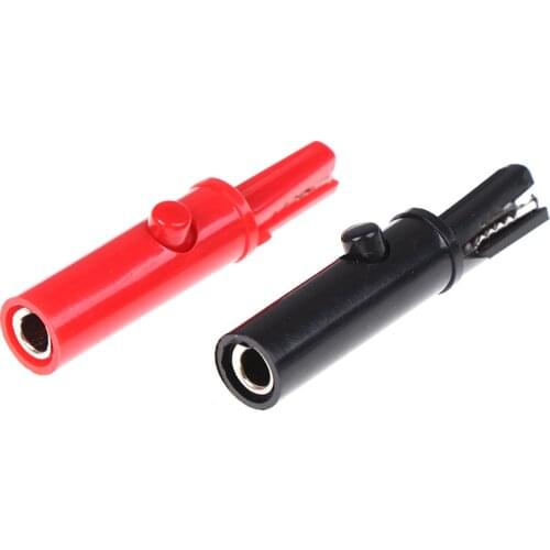 2Pcs/Lot Push Button Type Full Protective Alligator Clip For Professional Multimeter