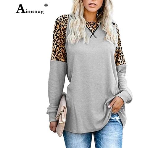 Plus size 3xl Women New Fashion Patchwork T-shirt Female Casual Loose Leopard Print Top Autumn Tees Shirt Womens Clothing 2021
